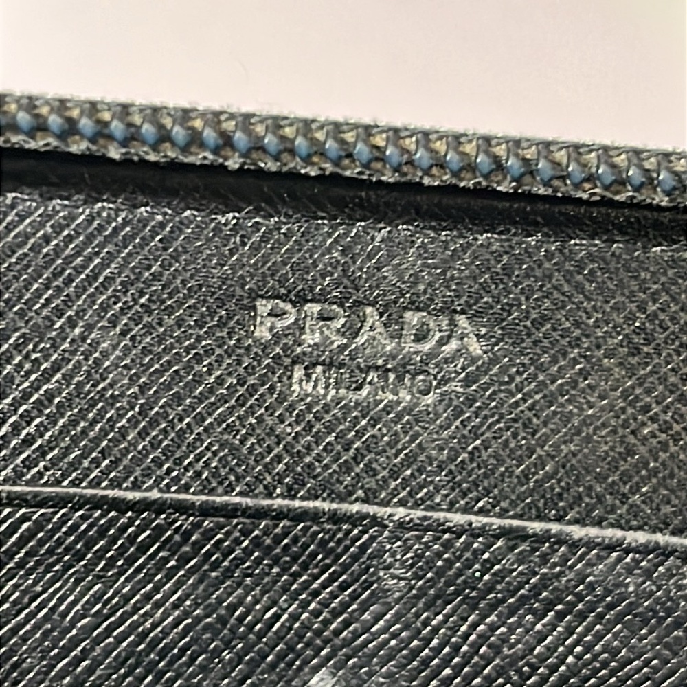 Prada Black Saffiano Leather Zip Wallet in GUC. - Picture 11 of 17